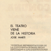 Program for the theatrical production, Los días de la Comuna