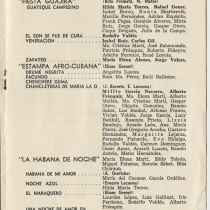 Program for the production, "Añorada Cuba: Quinto Festival Folklórico"