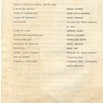 Program for the production, "Sábado corto"