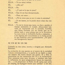 Program for the theatrical production, "La fuga"