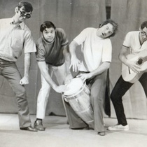 Photograph of rehearsal for the theatrical production, El Barrio