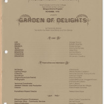 Program for the production, "Garden of delights"