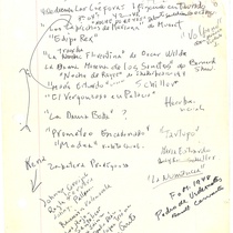 Manuscripts of Francisco Morín on Prometeo, Academia Municipal and Teatro Universitario