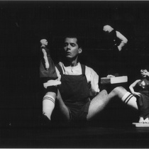 Photograph of Déxter Cápiro (Orestes Garrigó) in the production, "Electra Garrigó"