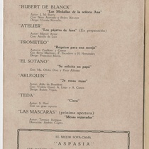 Program for the production, "Marea de otoño"