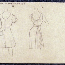 Costume design drawings for the theatrical production, Un tranvía llamado deseo