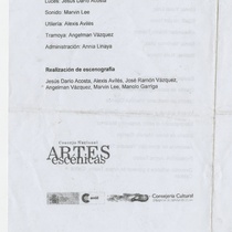 Program for the theatrical production, El tío Vania