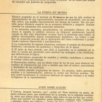 Program for the production, "El becerro de oro"