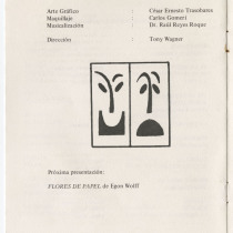 Program for the production, "Estampas de la novelística cubana"