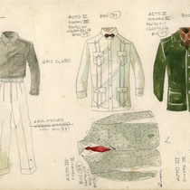 Costume designs for the theatrical production, "Aire frío"