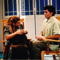 Photograph of Déxter Cápiro (Vicente) and Patricia Azán (Emilia) in the production, “El no”