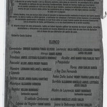 Program for the theatrical production, Fuenteovejuna