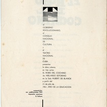 Program for the theatrical production, El robo del cochino, 1961