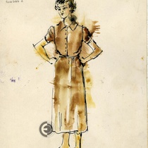 Costume designs for the theatrical production, "Aire frío"