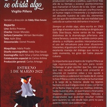 Postcard for the theatrical production, Siempre se olvida algo