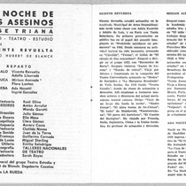 Program for the theatrical production, La noche de los asesinos