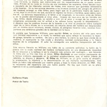 Program for the theatrical production, Orfeo desciende