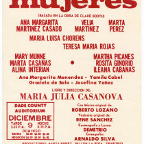 Poster for the production, "Mujeres" (Women)