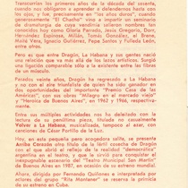 Program for the theatrical production, Arriba corazon