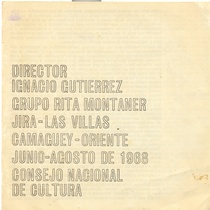 Program for the theatrical production, Cuadratura del círculo