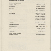 Program for the production, "De esto y de algo (Teatro Musical de La Habana)