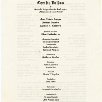 Program for the production, "Cecilia Valdés"