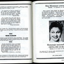 Article about Rita Montaner from Revolución y Cultura