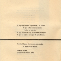 Program for the theatrical production, Shangó de Ima