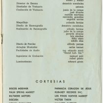 Program for the production, "Añorada Cuba: Quinto Festival Folklórico"