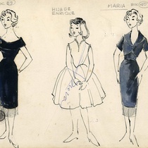 Costume designs for the theatrical production, "Aire frío"