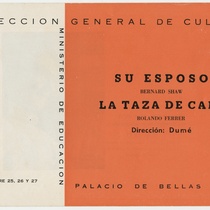 Program for the theatrical production, La taza de café and Su esposo