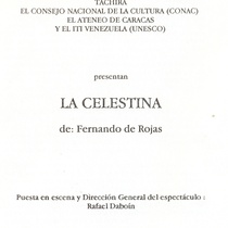 Program for the theatrical production, La Celestina