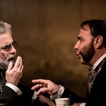 Photographs of a rehearsal, "La noche de la tríbadas"