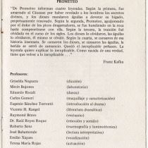 Program for the production, "Estampas de la novelística cubana"