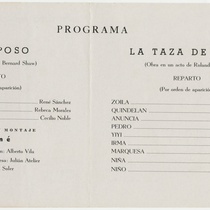 Program for the theatrical production, La taza de café and Su esposo, 1959