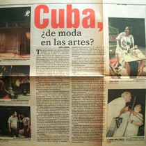 Newspaper clippings about the theatrical production, Francesco: The Life and Times of the Cencisproduction, Baños Públicos, S. A.