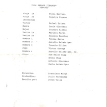 Program for the production, "Los perros jíbaros" (New Jersey, 1994)