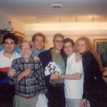 Wilfredo Cancio, Abelardo Estorino, José Antonio Evora, Abilio Estévez, Gonzalo Arocha and Rossie Iguanzo in Miami