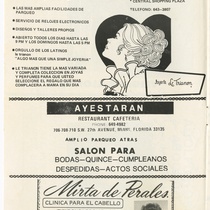 Program for the production, "Los claveles" (The carnations)