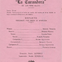 Program for the theatrical production, La curandera 