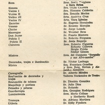 Program for the theatrical production, En tiempos de Don Regino