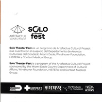 Program for the festival, II Solo Theater Fest