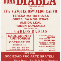 Playbill for the production, "Doña Diabla"