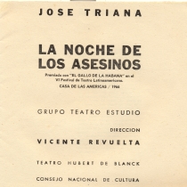 Program for the theatrical production, La noche de los asesinos