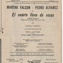 Autographed program for the production, "El cuarto lleno de rosas"