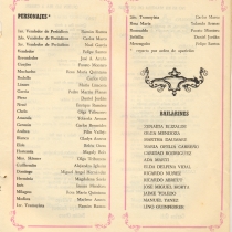 Program for the theatrical production, Las vacas gordas