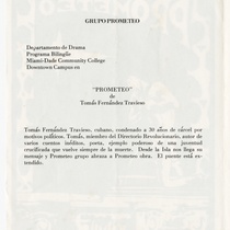 Program for the production, "Prometeo"