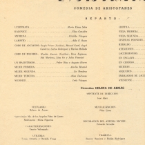 Program for the production, "Lysistrata"