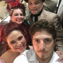 Photographs of the theatrical production, La profesión de la Sra. Warren (Miami, 2015)