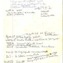 Manuscripts of Francisco Morín on Prometeo, Academia Municipal and Teatro Universitario